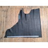 Demi-peau de cuir de veau façon crocodile noir - maroquinerie - Cuir en Stock