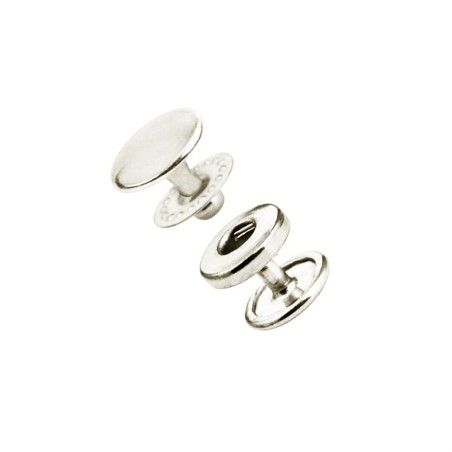 Lot de 5 boutons pression Line 16 – 10 mm - nickelé - Cuir en Stock
