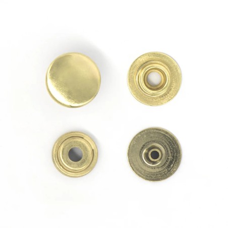 Lot de 5 boutons pression fort Line 20 – 13 mm - LAITONNÉ - Cuir en Stock