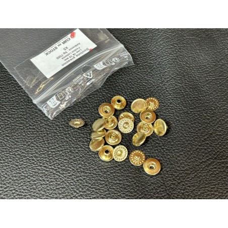 Lot de 5 boutons pression Line 16 – 10 mm - laitonné - Cuir en Stock