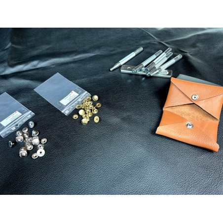 Lot de 5 boutons pression fort Line 20 – 13 mm - NICKELÉ - Cuir en Stock