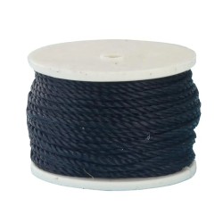 Canette de fil poissé / ciré (pour alêne à coudre) - noir - Cuir en Stock