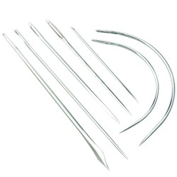 Set de 7 aiguilles courbes et droites – Couture main - Cuir en Stock