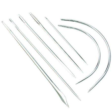 Set de 7 aiguilles courbes et droites – Couture main - Cuir en Stock