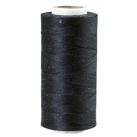 Bobine de fil fin polyester tressé poissé 0,4 mm x 244 m - NOIR - Cuir en Stock