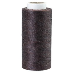Bobine de fil fin polyester tressé poissé 0,4 mm x 244 m - MARRON - Cuir en Stock