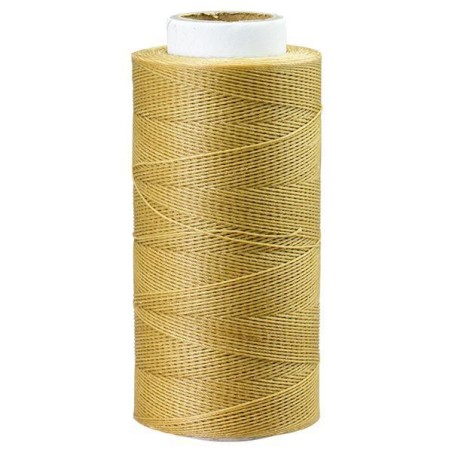 Bobine de fil fin polyester tressé poissé 0,4 mm x 244 m - NATUREL - Cuir en Stock