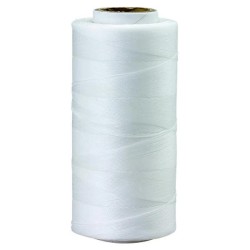 Bobine de fil fin polyester tressé poissé 0,4 mm x 244 m - BLANC - Cuir en Stock
