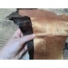 2 pattes d'autruche - A - Chocolat/Gold - Cuir en Stock