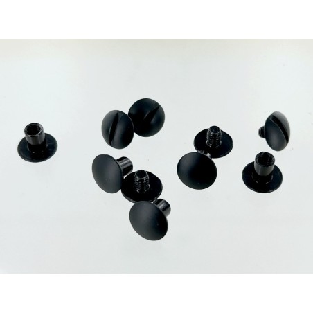Lot de 5 vis chicago bombé - noir - Cuir en Stock