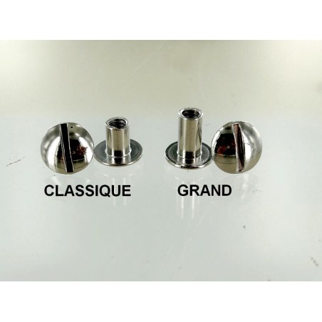 Vis chicago bombé - Grand ou classique - accessoire maroquinerie à visser - Cuir en Stock