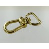 Mousqueton pivotant en arc 20mm - Doré - Cuir en Stock