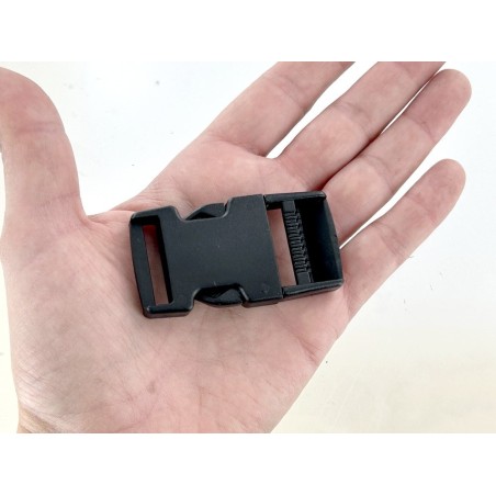 Fermoir boucle à clip réglable noir - 25mm - Cuir en Stock