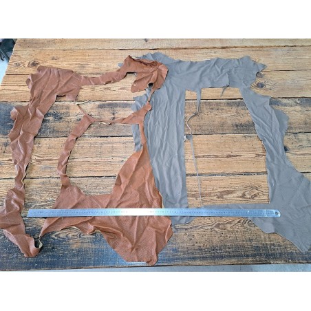 Chutes de morceaux de cuir de cerf - Brun / Taupe - Cuir en Stock