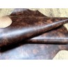 Demi-peau de cuir de veau BOX lisse - tannage ferme - nuancé effet tamponné - choco - Cuir en Stock