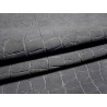 Peau de veau velours grain façon crocodile - marine - maroquinerie - cuir en stock