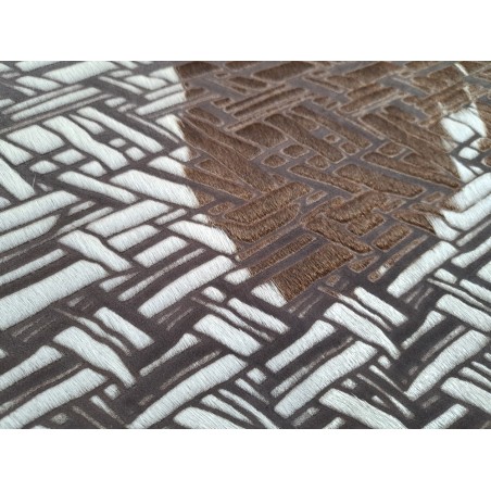 demi peau - vache - poils tachetés - chevrons - maroquinerie - vêtement - Cuirenstock