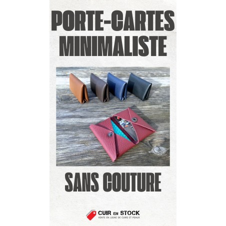Kit DIY Porte-carte minimaliste en cuir – 7 couleurs au choix – Fabrication française - Cuir en Stock