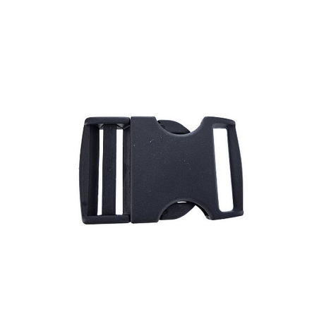 Fermoir boucle à clip réglable noir - 40mm - Cuir en Stock