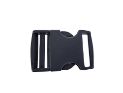 Fermoir boucle à clip réglable noir - 40mm - Cuir en Stock