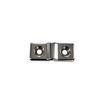 départ de poignée rectangulaire à riveter - 4 cm - nickelé - cuir en stock