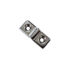 départ de poignée rectangulaire à riveter - 4 cm - nickelé - Cuirenstock