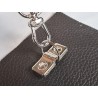 départ de poignée rectangulaire à riveter - 4 cm - nickelé - cuirenstock