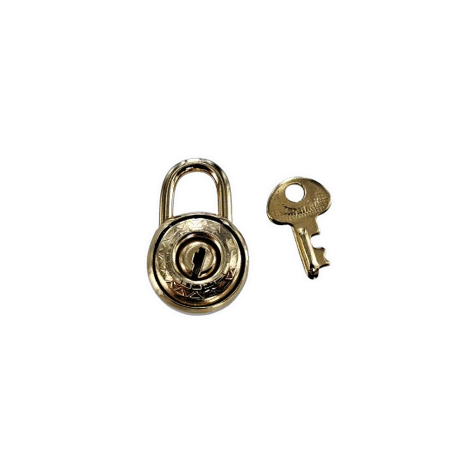 cadenas rond - fermoir - doré clair - Cuir en Stock