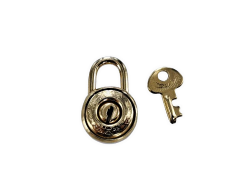 cadenas rond - fermoir - doré clair - Cuir en Stock