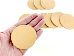 Lot surprise morceaux de cuir rond 6 cm - tannage végétal - Cuir en Stock