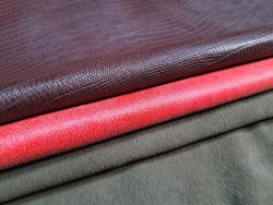 Lot de 3 peaux de cuir stretch - couleurs diverses - Cuir en Stock