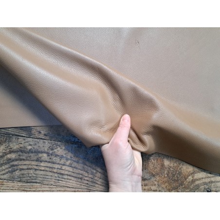 Bande vache grainée - beige - maroquinerie - Cuirenstock