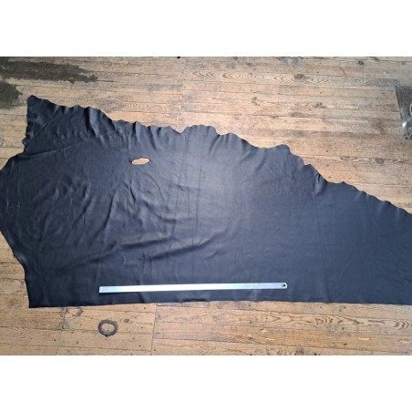 Bande vache grainée - noir - maroquinerie - cuir en stock