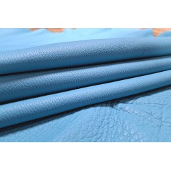 Morceau de cuir de taurillon pleine fleur - Bleu - Cuir en Stock