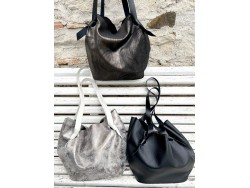 KIT DIY – Grand cabas en cuir souple à coudre main – 3 coloris au choix - Cuir en Stock