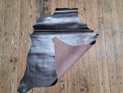 Peau de cuir de chèvre métallisée - Marron glacé