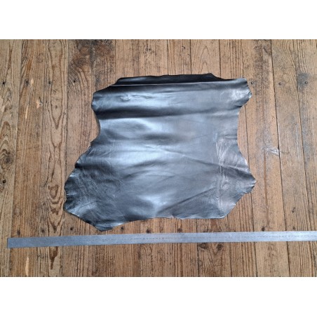 Peau de cuir de chèvre nacrée - anthracite - Cuirenstock