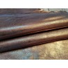 Peau de cuir de chèvre métallisé - brun antique - Cuir en stock