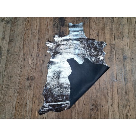 Peau de cuir de chèvre métallisé - aluminium - argent - Cuir en Stock