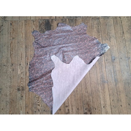 Peau d'agneau nuancé léopard - rose - cuirenstock