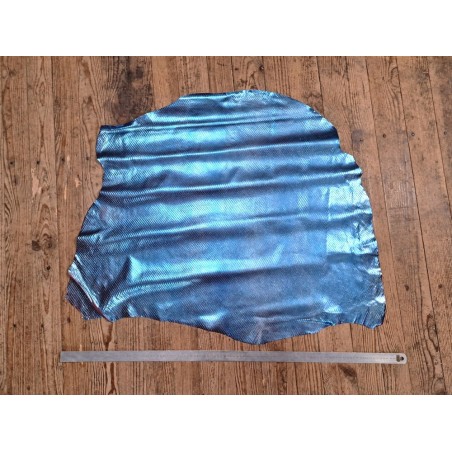 Mouton grains losanges - relief métallisés - Bleu/Rose - cuirenstock