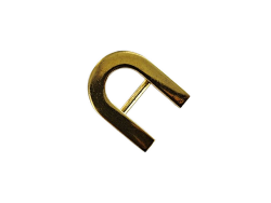 boucle à crochet - bouton de col - laiton - 15mm -cuir en stock