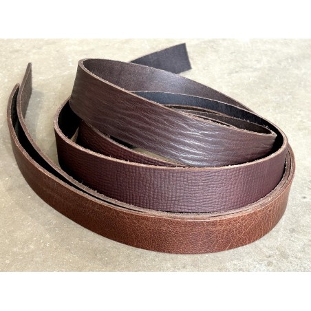 Lot de 3 bandes de cuir tannage végétal – Brun/Marron – Cuir européen recyclé | Cuir en Stock