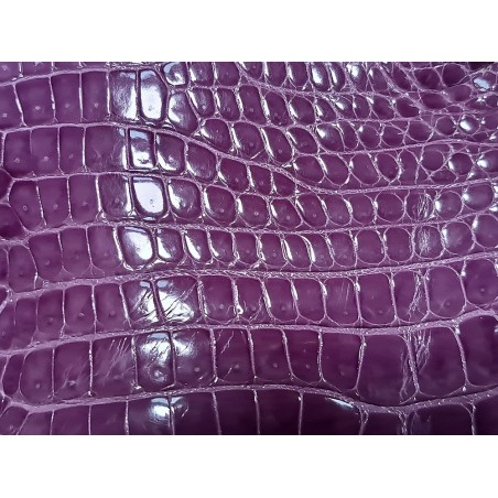 Peau de crocodile - Lilas - Cuir en Stock