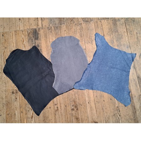 Lot de 3 peaux de cuir stretch - divers - Cuir en Stock