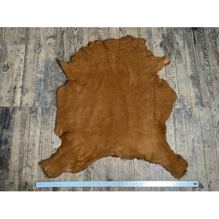Peau de mouton lainée frisée brun noisette – Dos velours – Qualité italienne – Série limitée - Cuir en Stock