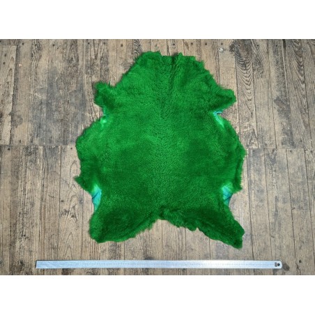 Peau de mouton lainée frisée vert – Dos velours – Qualité italienne – Série limitée - Cuir en Stock