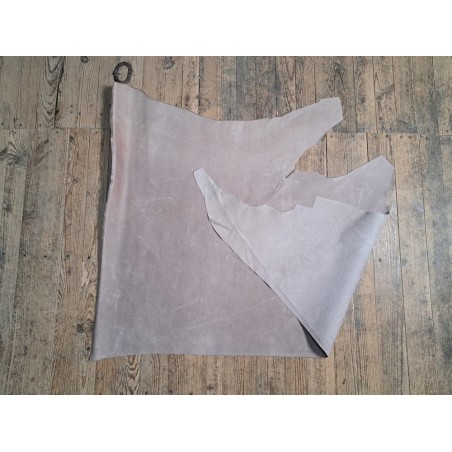 Demi-peau de cuir de veau grain effet galuchat  - Beige- cuirenstock