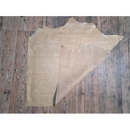 Bande de cuir de veau - grecque - or blanc - maroquinerie - cuir en stock