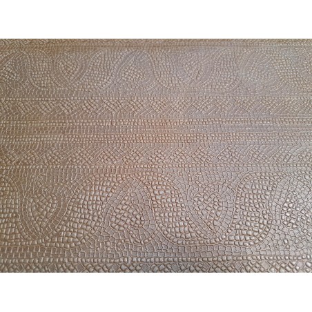 Bande de cuir de veau - grecque - or blanc - maroquinerie - cuirenstock